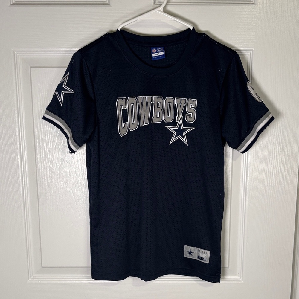 Dallas Cowboys Youth Jersey Shirt NFL Navy Blue Kids 14-16 Football Fan